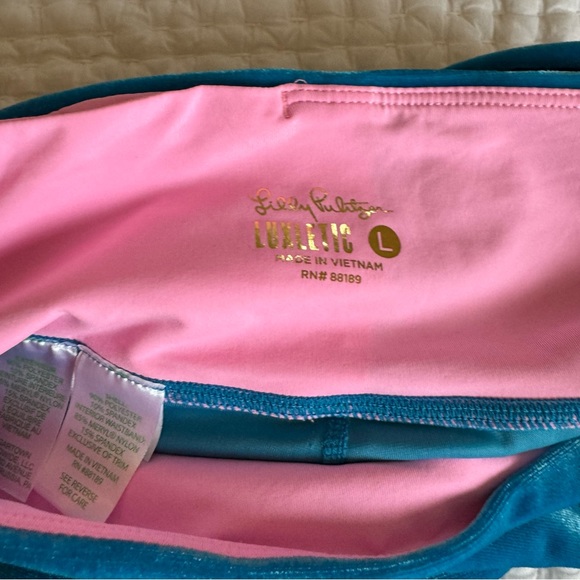 Lilly Pulitzer Luxletic Weekender High Rise Velour Leggings UPF 50+ size large - Picture 8 of 9